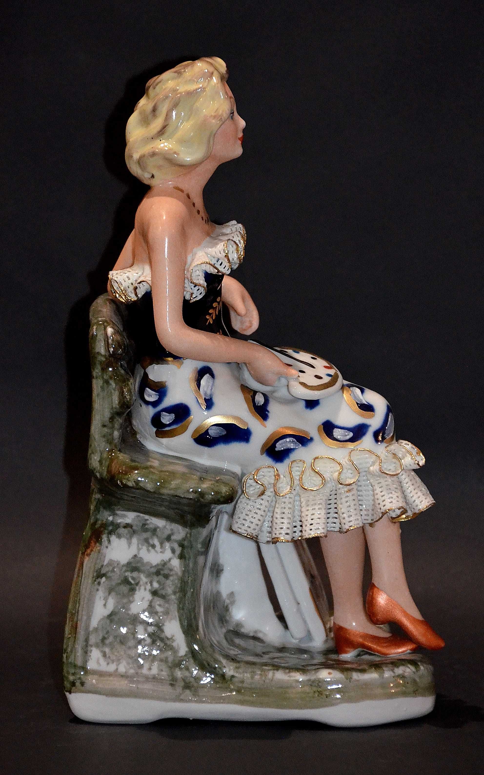 Roceram porcelana figurka Malarka do kolekcji, ok. 27cm