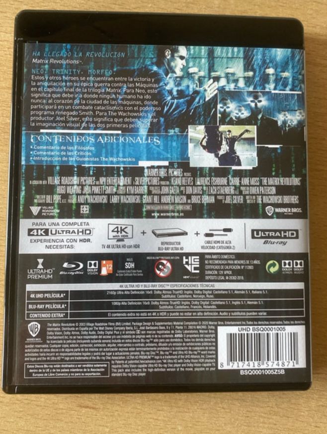 Matrix Revolutions.  4K + Bluray