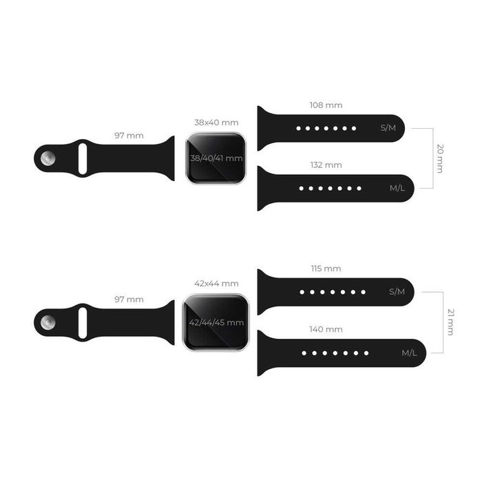 Pasek silikonowy M / L do Apple Watch 42 / 44 / 45mm granatowy