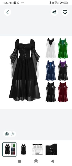 XL.Gotycka sukienka na Halloween Kostium Damskie sukienki maxi w kszta