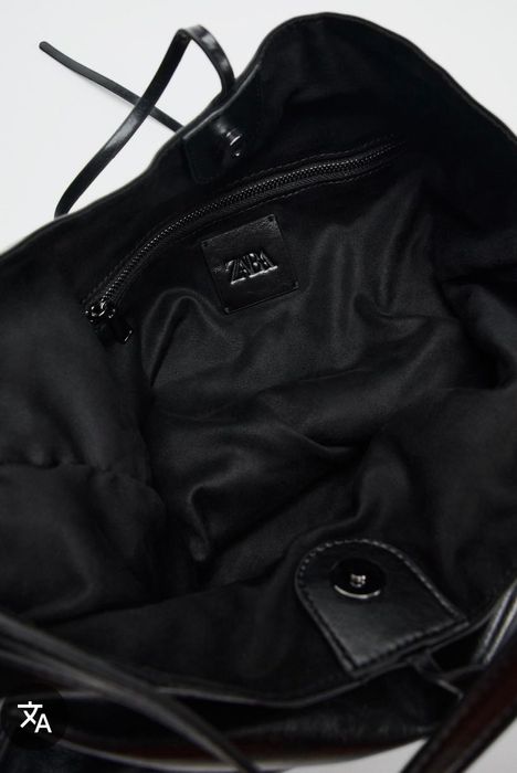 Сумка zara з ремінцями шкірзам