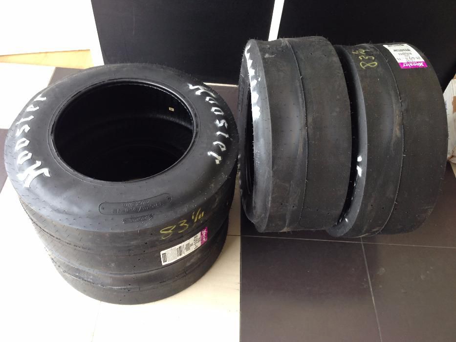 Pneus Hoosier MH drag racing slicks frente tras