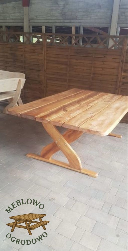 Mega drewniany stół ogrodowy XXL | 250 x 130 cm z drewna olchowego