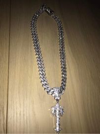 Naszyjnik Trapstar silver chain Gruby wisiorek