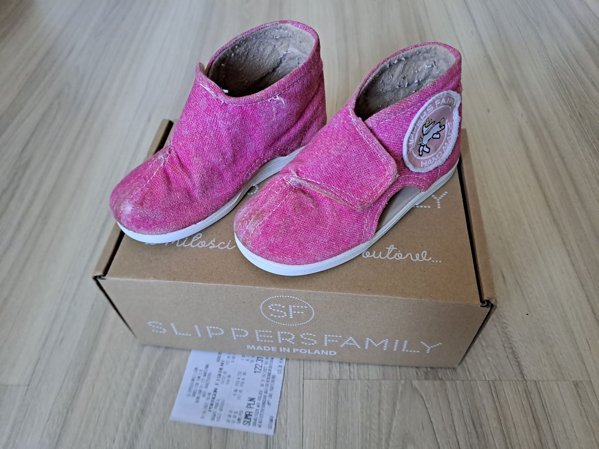 Kapcie Slippers Family 25 różowe do żłobka, przedszkola