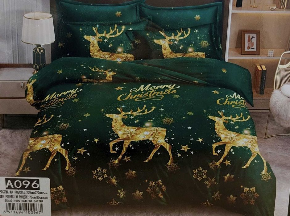 Pościel świąteczna 160x200 Prezent na Mikołajki Boże Narodzenie