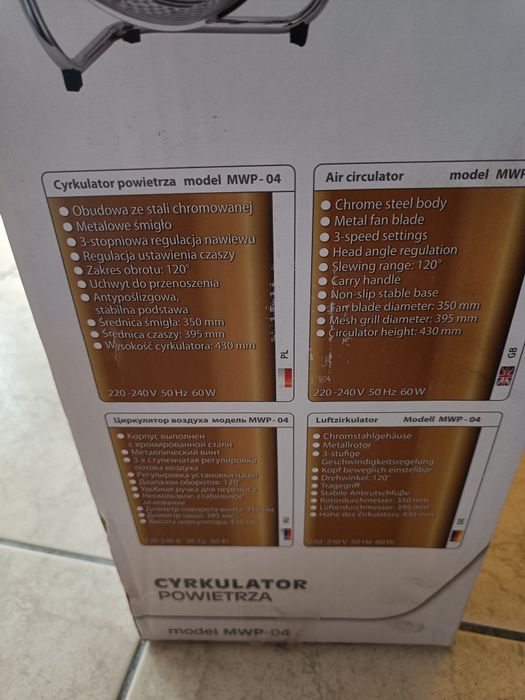 Cyrkulator powietrza- wentylator MPM .