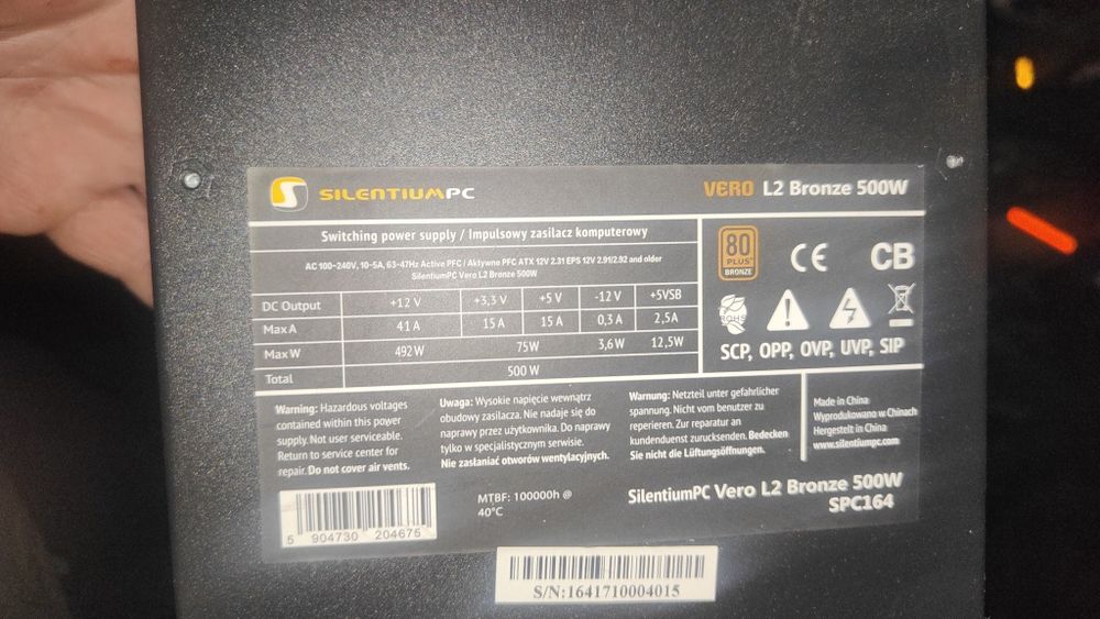 Zasilacz Vero L2 500watt  bronze