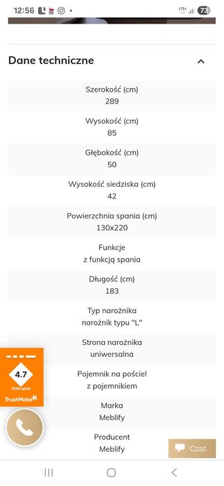 Narożnik z funkcja spania