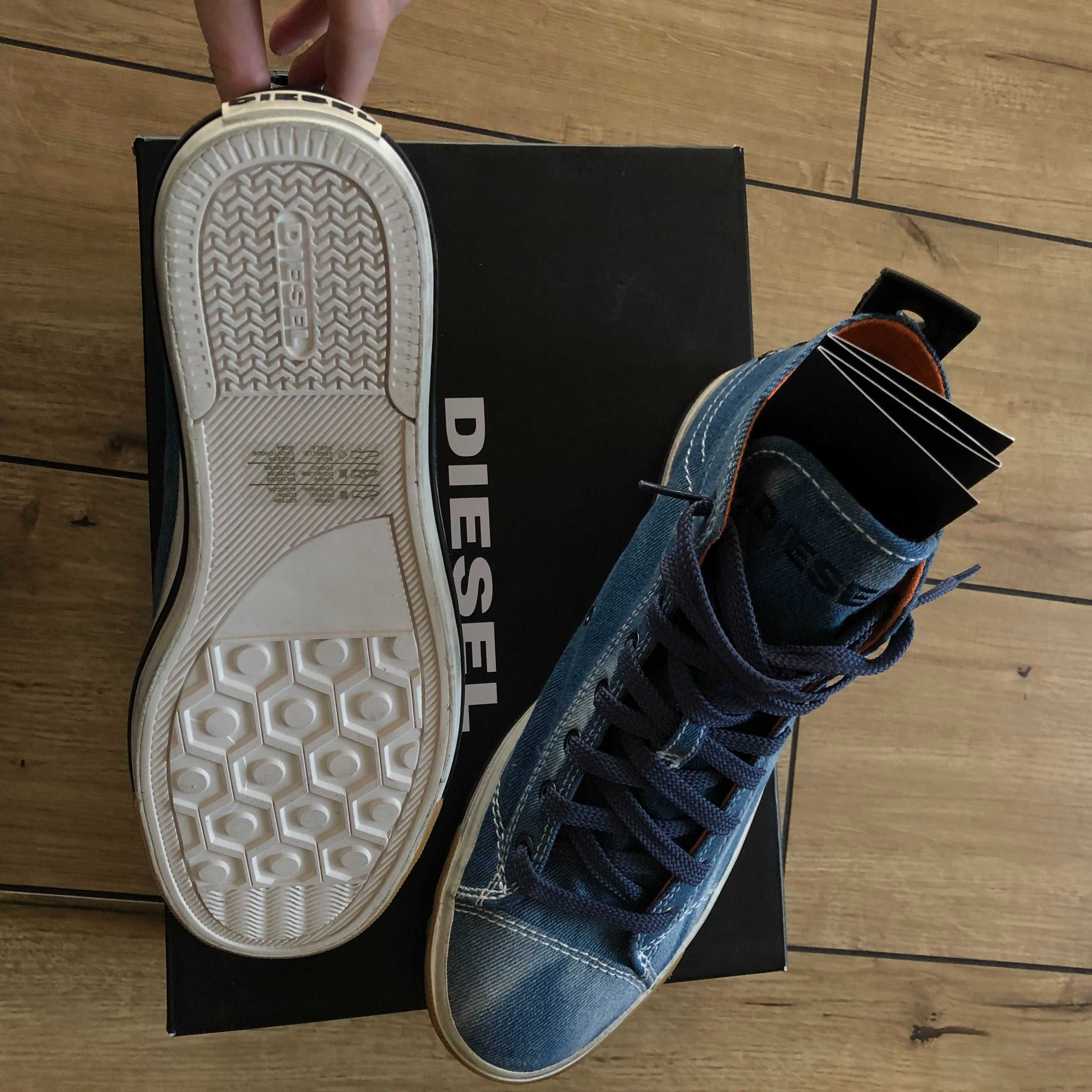 Nowe oryginalne trampki Diesel EXPOSURE I wysokie denim blau
