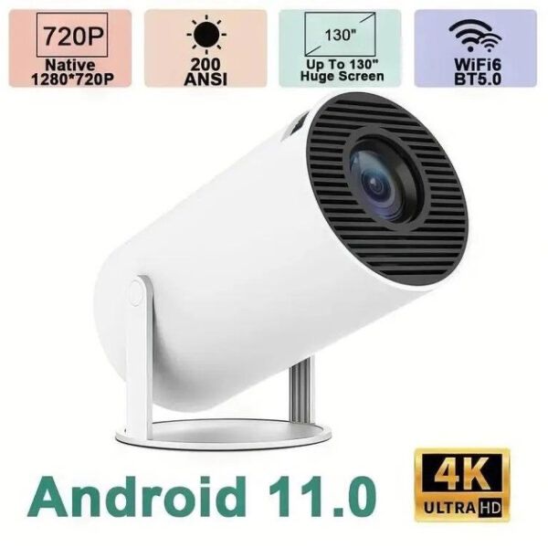 LED Проектор для дому портативний Смарт з WiFi, Bluetooth, Android 11