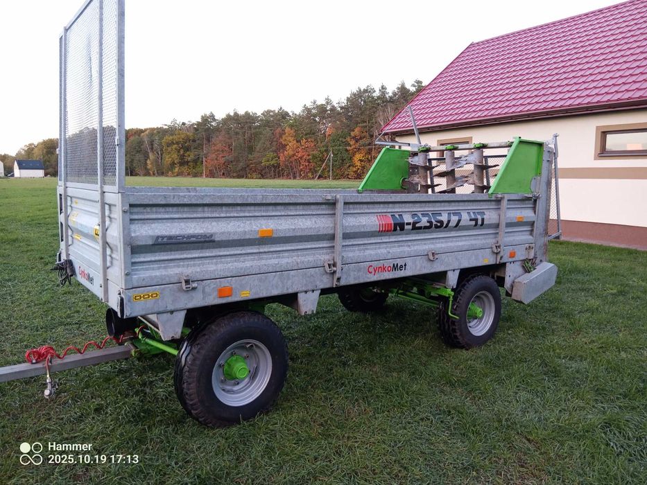 Rozrzutnik obornika dwuosiowy cynkomet 4, 5 t 2019r jak nowy wałki pio