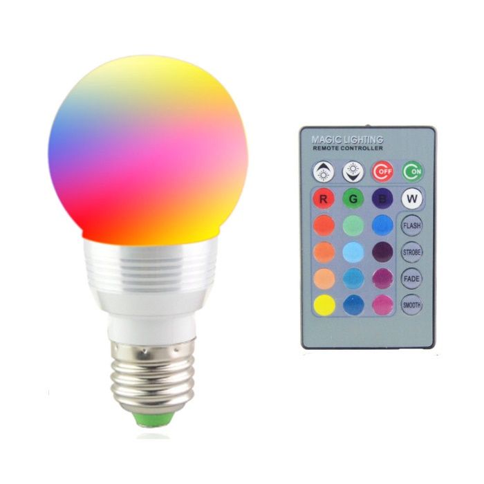 E14 LED RGB Lâmpada 7 W Spot light 16 cores IR Controle Remoto