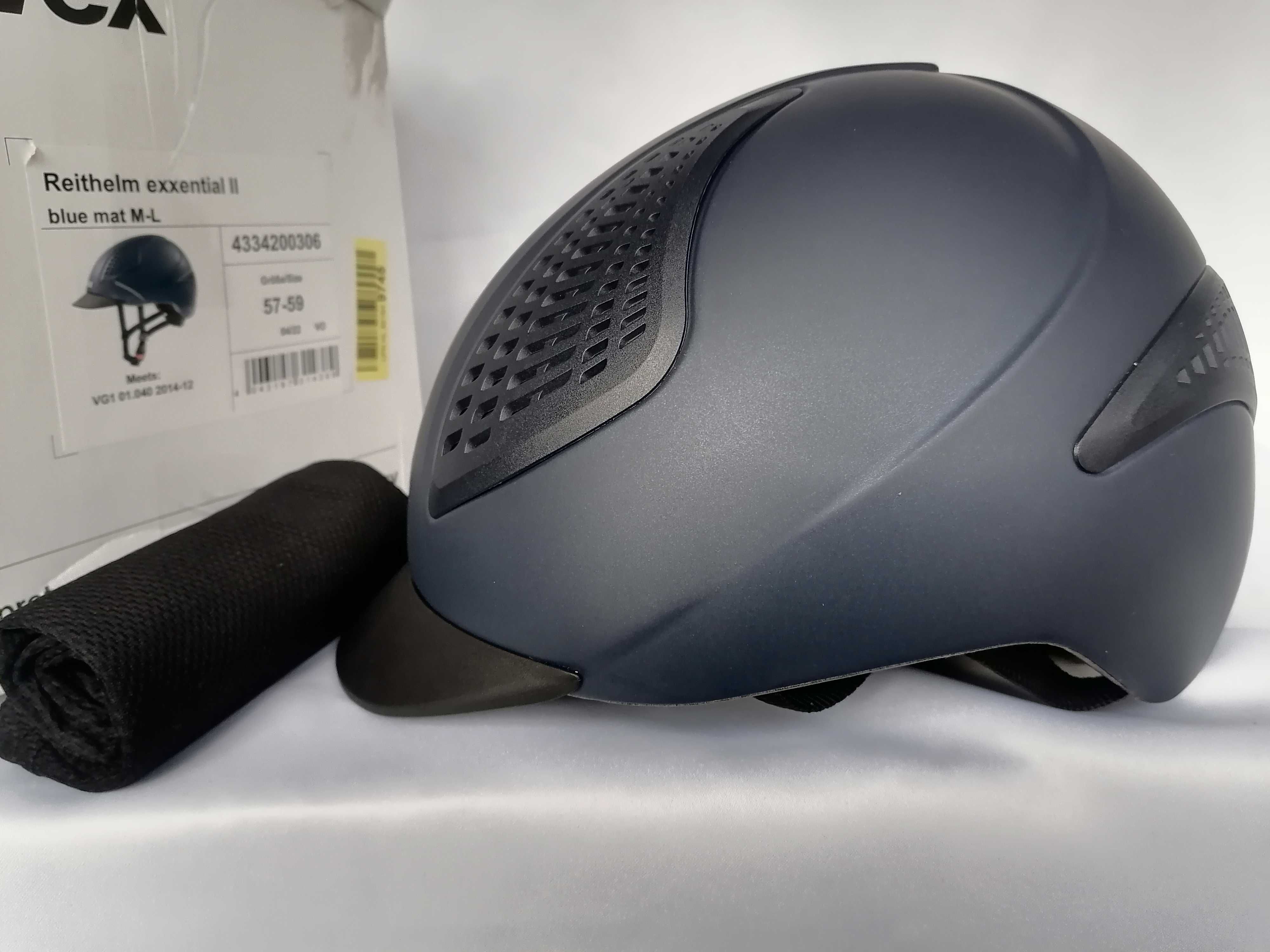 Kask jeździecki toczek Uvex Reithelm Exxential II Blue Mat M/L 57-59cm