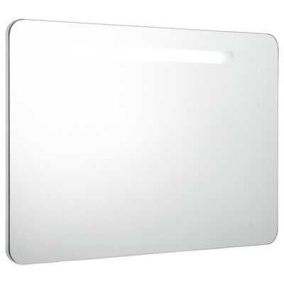 Armário espelhado para casa de banho com LED 80x9,5x55 cm