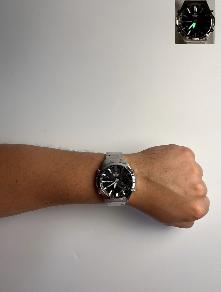 Класичний годинник Casio efv-c120d, касіо едіфайс, касио Ø49.5мм