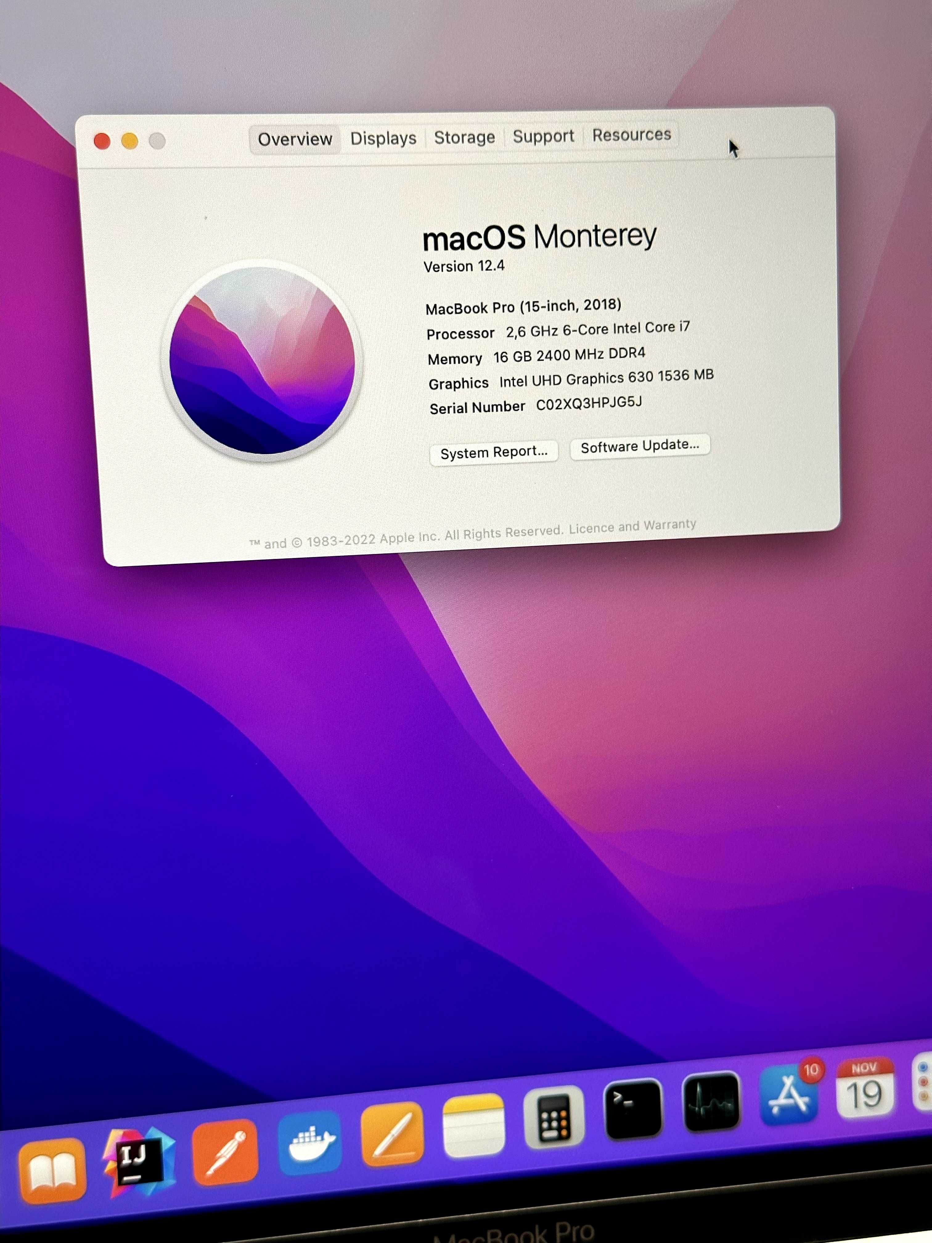 MacBook Pro 15 2018 Core i7, 16 GB RAM, 512 GB SSD