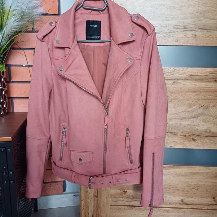 Yessica zamszowa kurtka ramoneska brudny róż r. 44 XXL