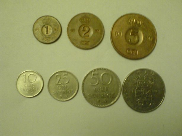 монеты Швеции, набор 1962 - 1973 г.г.
