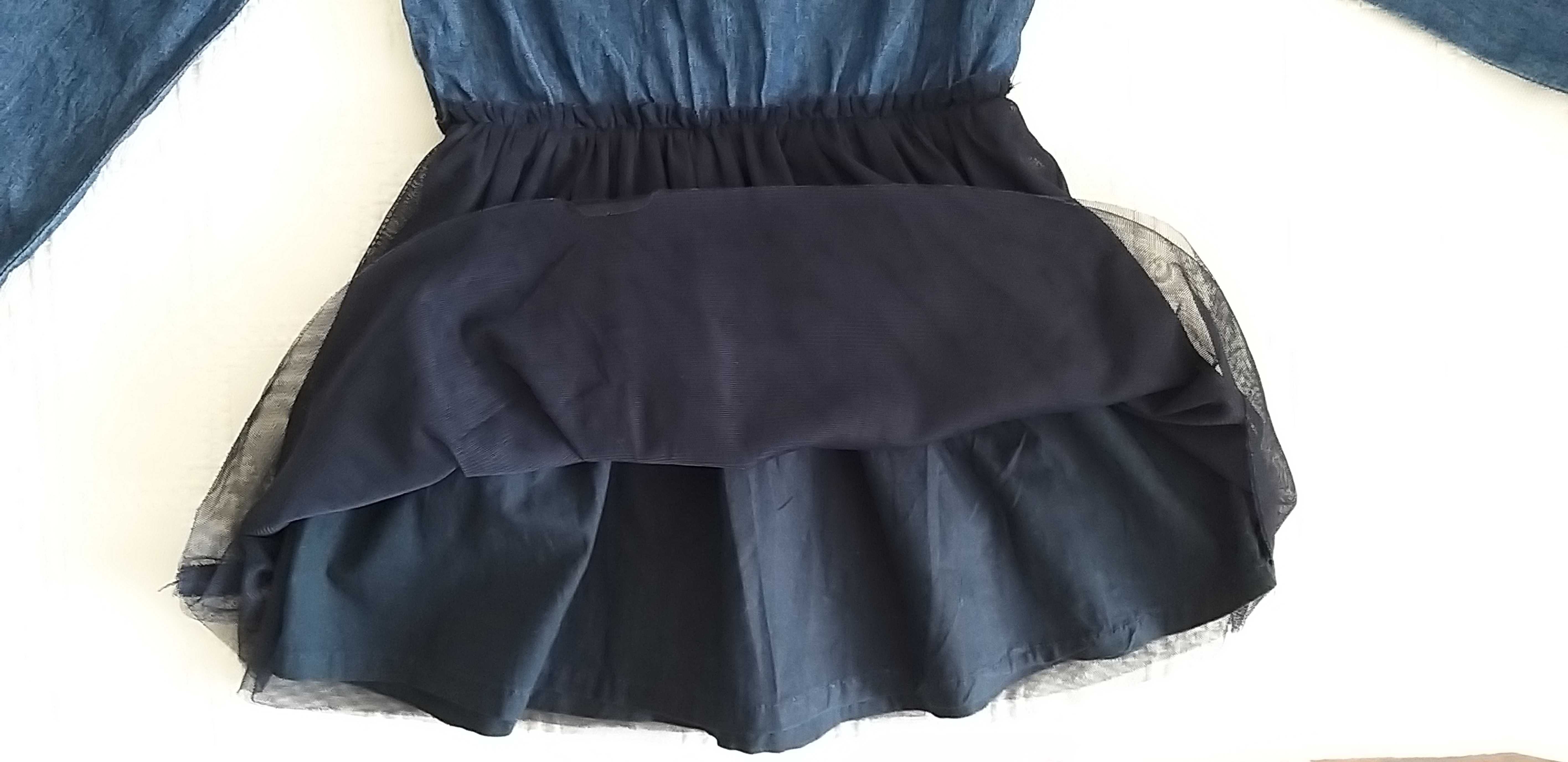 Jeansowa sukienka dziewczęca Smyk rozmiar 128