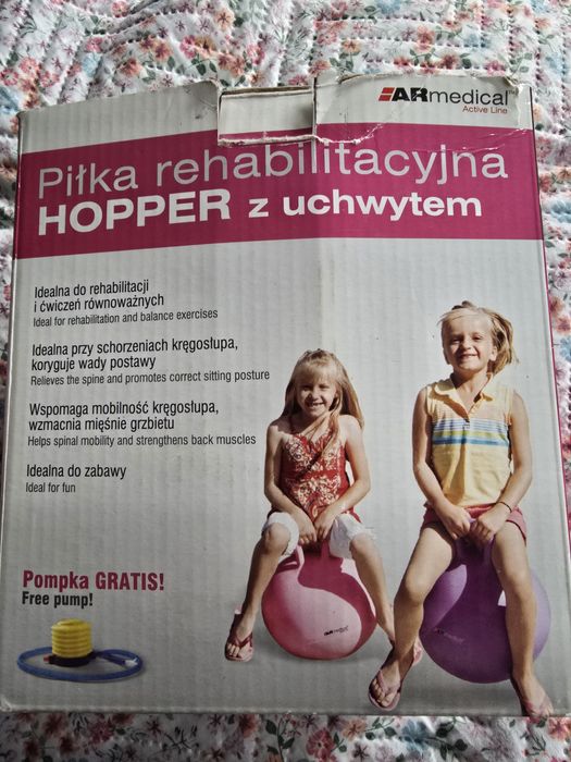 Piłka rehabilitacyjna, do skakania z uchwytem