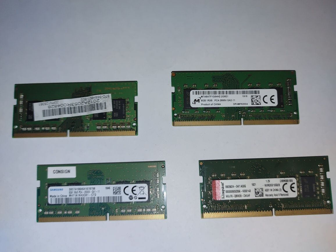 sprawne kości RAM DDR4 SODIMM  po 8GB 4 sztuki do laptopów