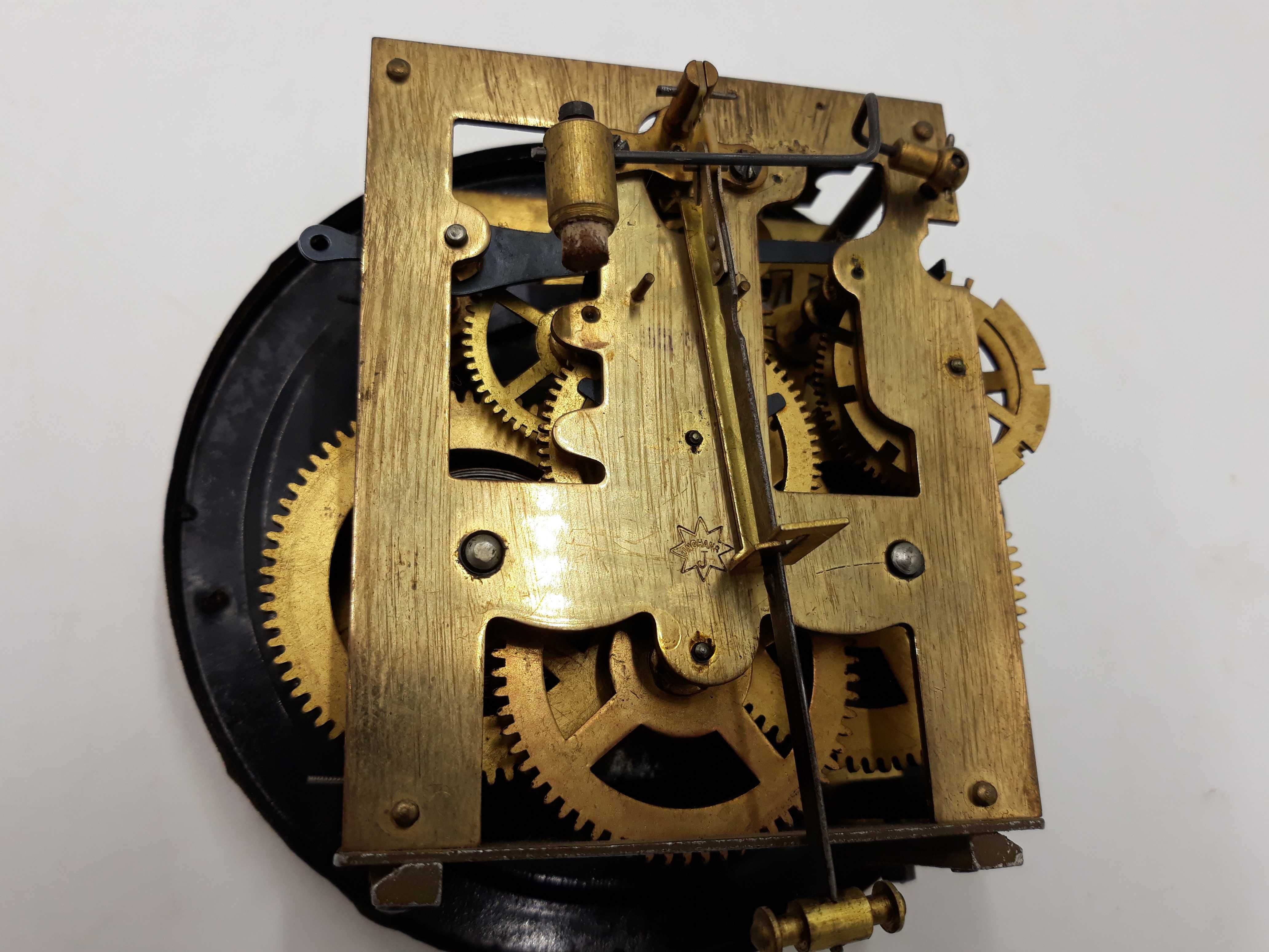 Zabytkowy zegar mechaniczny ścienny Junghans eklektyczny kolumny