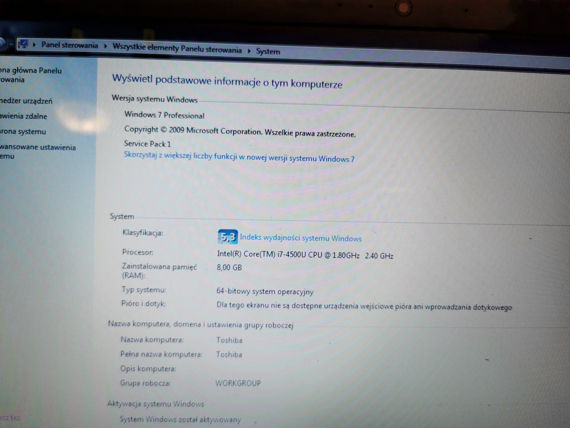 Laptop Toshiba Satellite L50 procesor I7