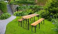 Stół + ławki 6 osób zestaw ogrodowy na dożynki festyn impreza wynajem