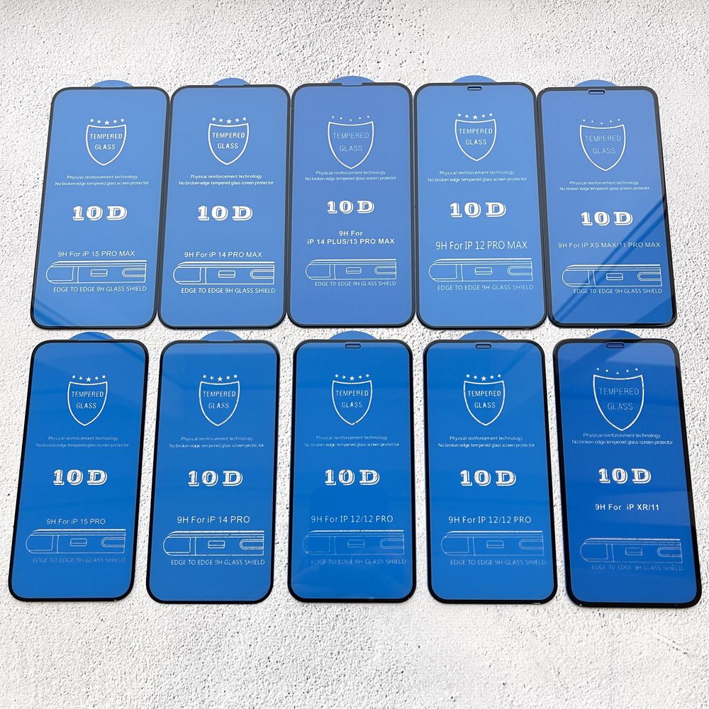Захисне скло 10D на всі моделі iPhone / Защитное стекло для Айфон