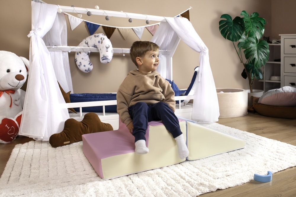 DUŻE KLOCKI PIANKOWE XXL Zestaw 2 Klocków PLAC ZABAW  Biały, Fioletowy