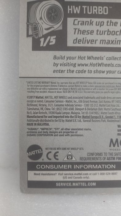 98 Subaru Impreza 22b sti-version hot wheels zamac