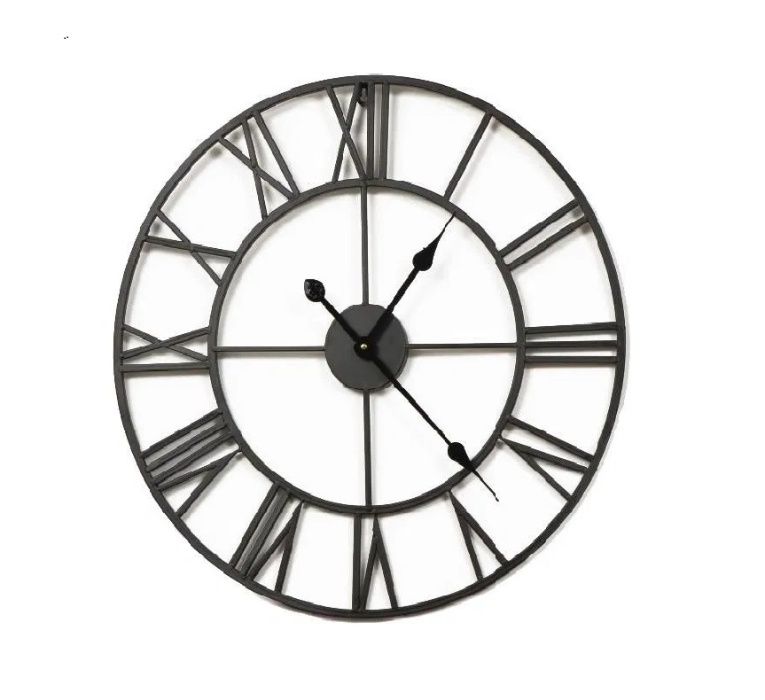 Metalowy Zegar Ścienny Vintage 60 cm Czarny