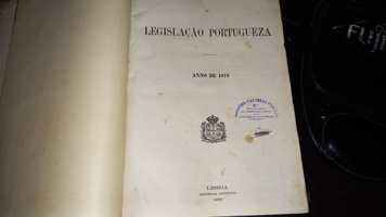 Livro de Lei Legislação Portugueza Antigo 1878/1879 do Ano 1878