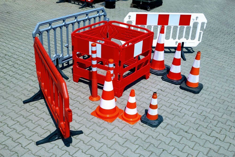 Barierka ochronna roboty drogowe Płotek Gate z pcv ostrzegawczy