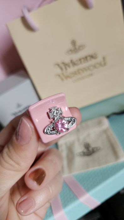 Spinka do włosów Vivienne Westwood różowa cyrkonie