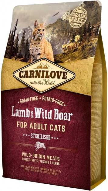 Корм для кошек Carnilove Lamb,Wild Boar Sterilised 2 кг Срок 06,26
