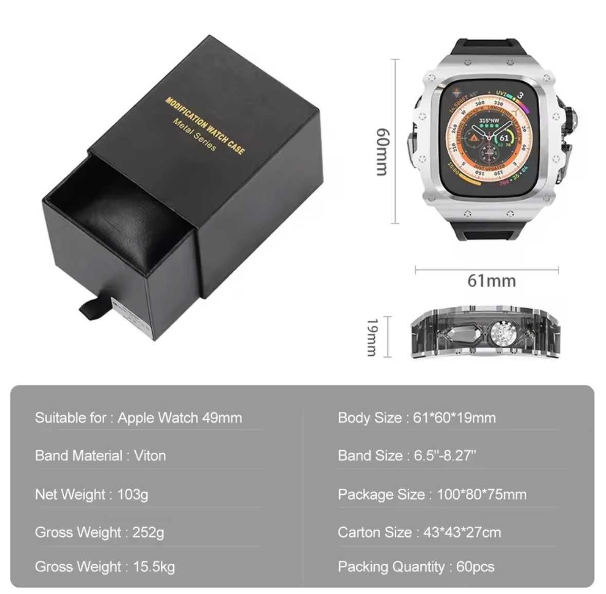 Apple Watch Ultra 1/2 49mm Oprawka/ Case z paskiem