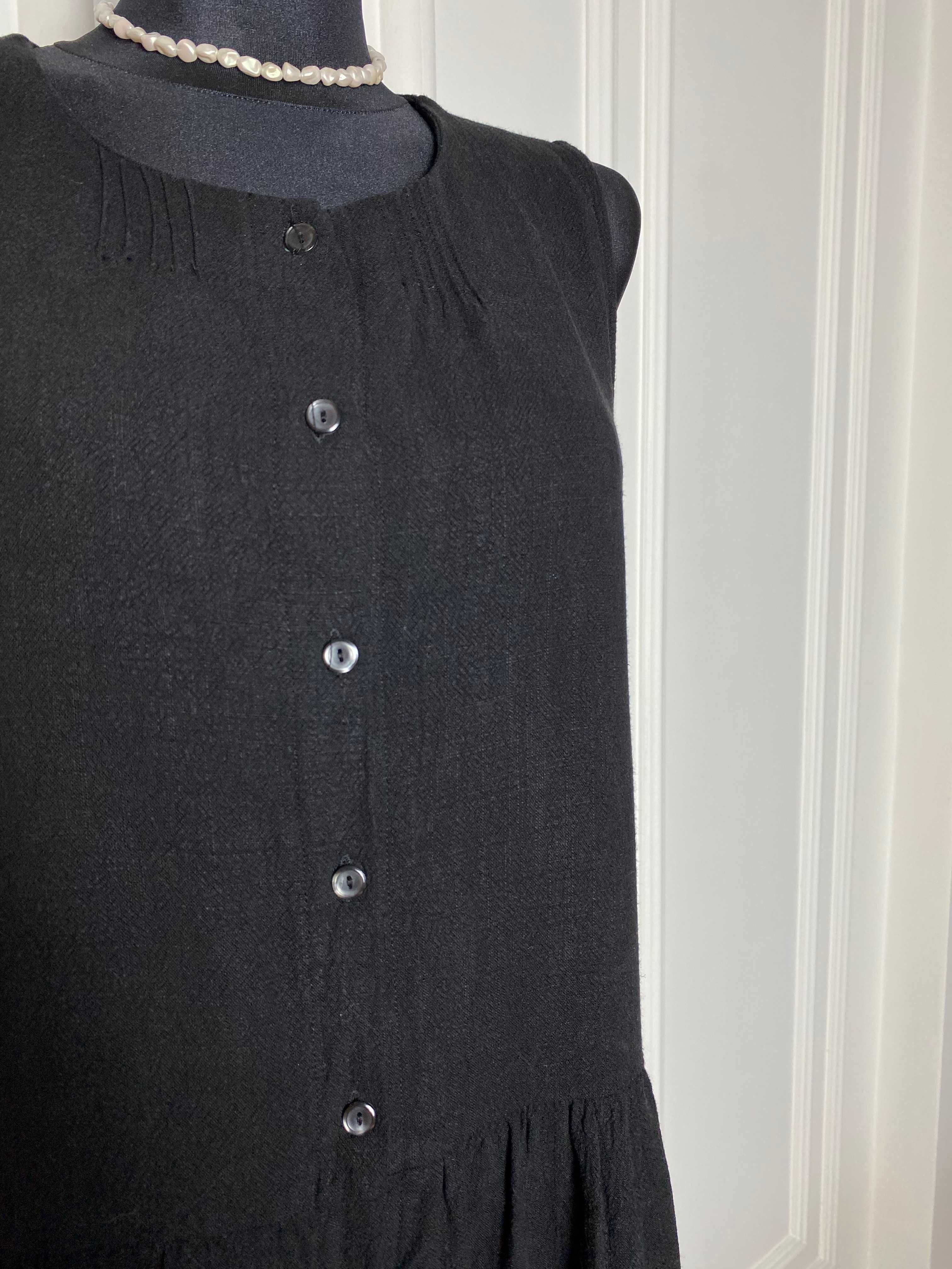 Sukienka długa midi czarna 42 XL Olive boho style wiskoza bawełna