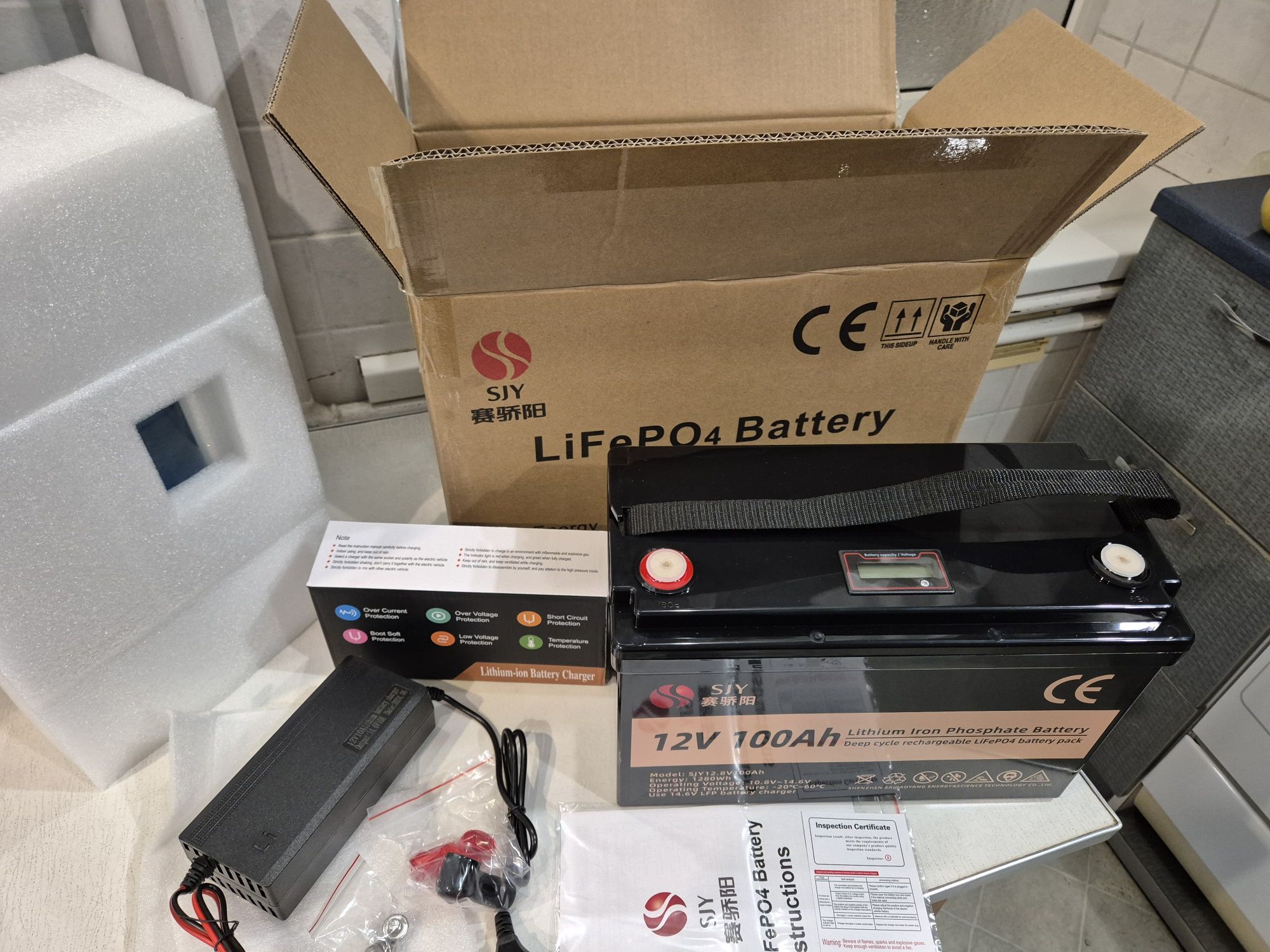 Літій-залізо-фосфатний акумулятор LiFePo4 SJY 100Ah 12v
