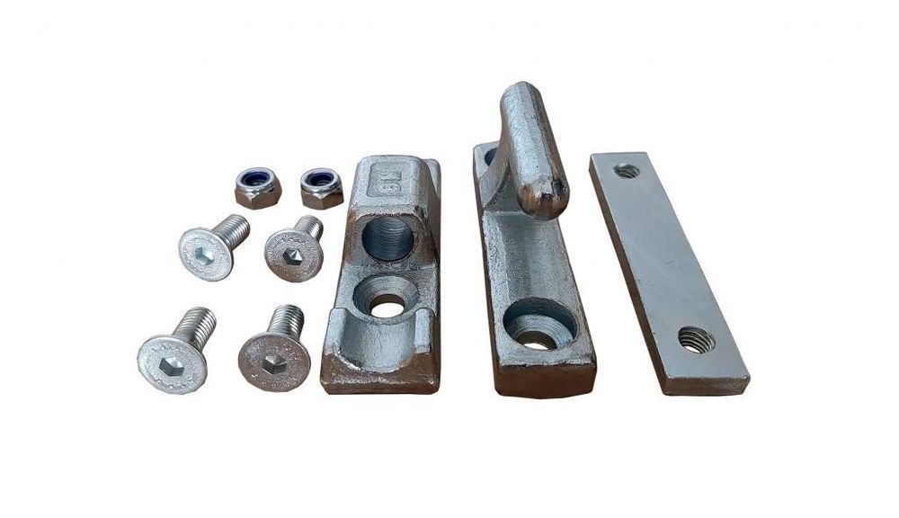 Zawias do burty aluminiowej L90 Bolec czop. KPL podkładką śrubami