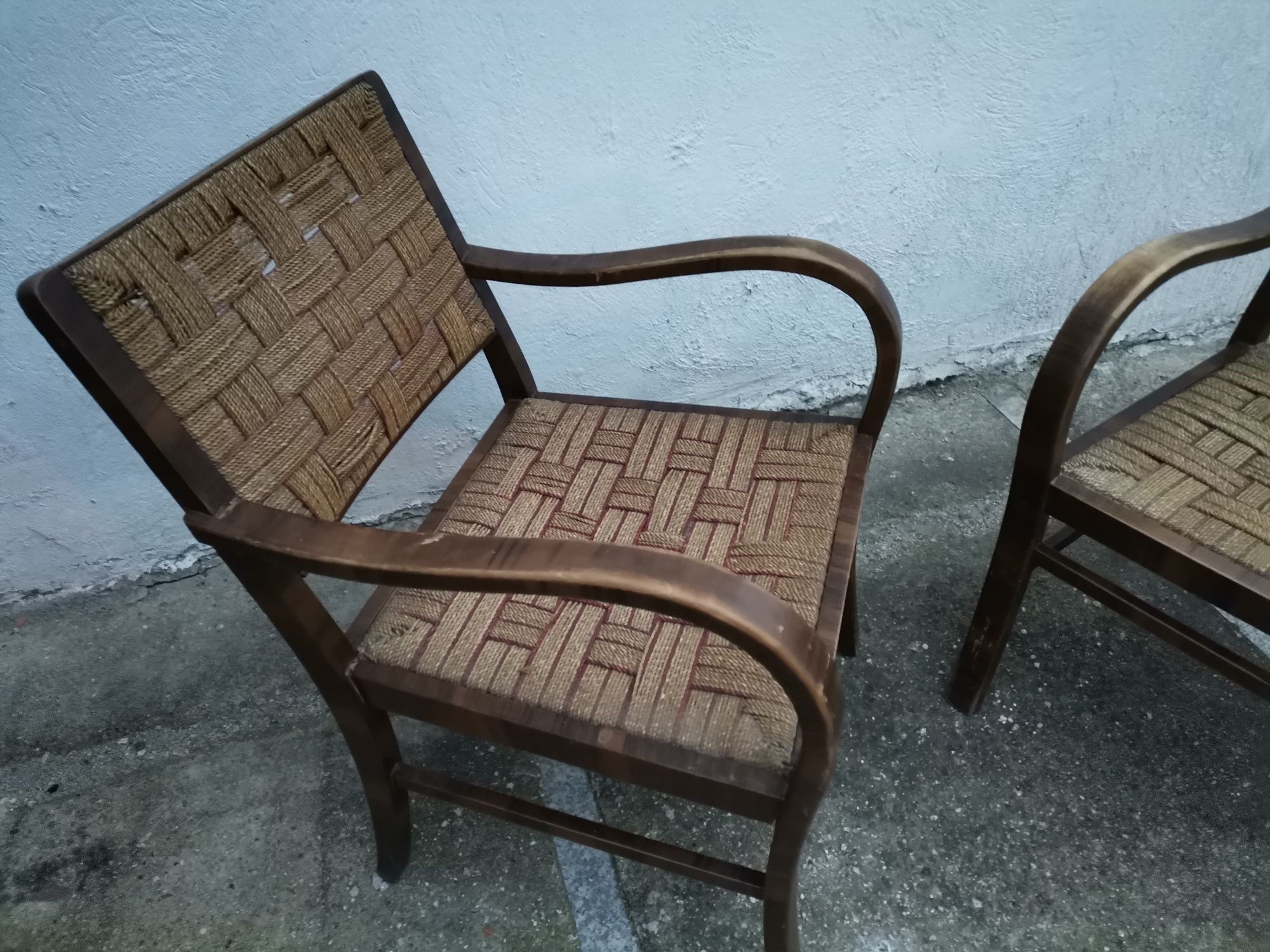 Krzesła fotelowe, przeplatane