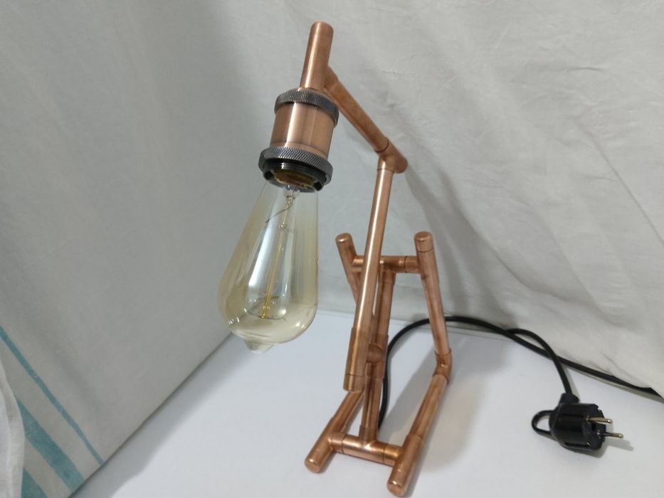 Настольная лампа "Endless December" E27 лофт медь ручной работы