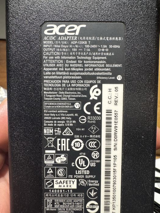 Zasilacz ładowarka do Acer Nitro 5