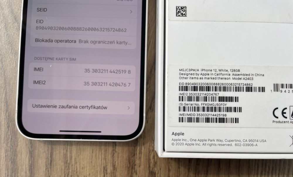 iPhone 12 128gb biały stan idealny