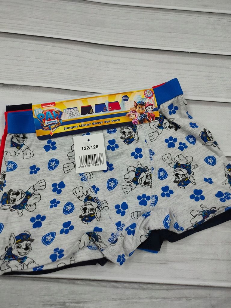 Paw Patrol 4-pak Bokserki dla chłopca r. 122/128