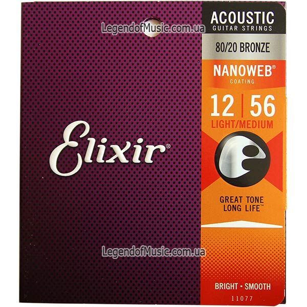 Струны Elixir Nanoweb Anti-Rust для электо, акустической и бас гитары