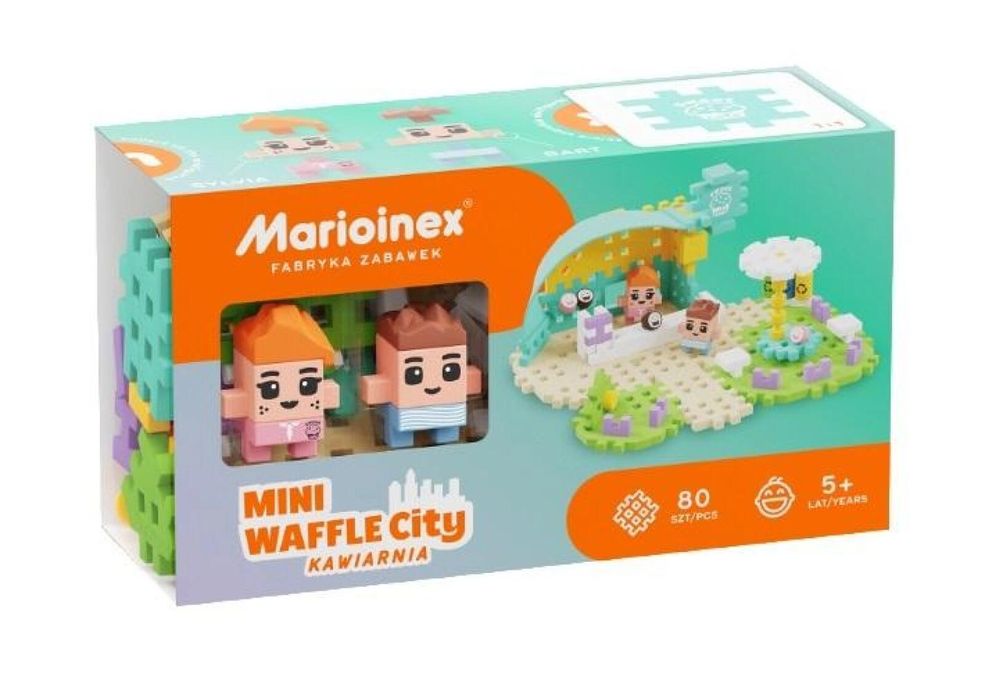 Klocki Mini Waffle 80 elementów Kawiarnia pudełko,95x172 mm