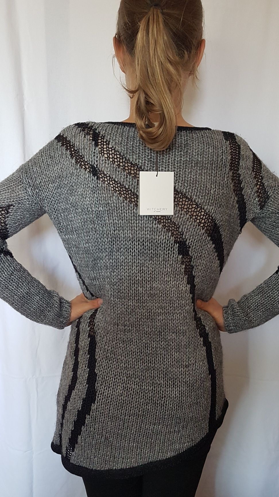 Witchery nowy sweter alpaka wełna wool asymetryczny vintage retro