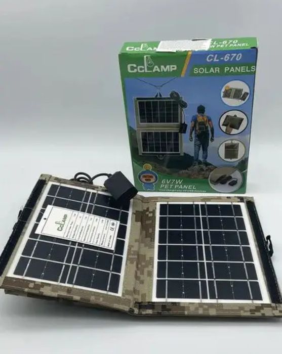 Зарядное устройство 5V Солнечная панель складная CL-670 7Вт смартфона